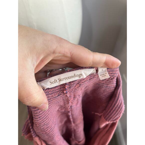 Soft Surroundings Pink Cowl Neck Knit Sweater Dress Size Large Boho Chic - Picture 9 of 10